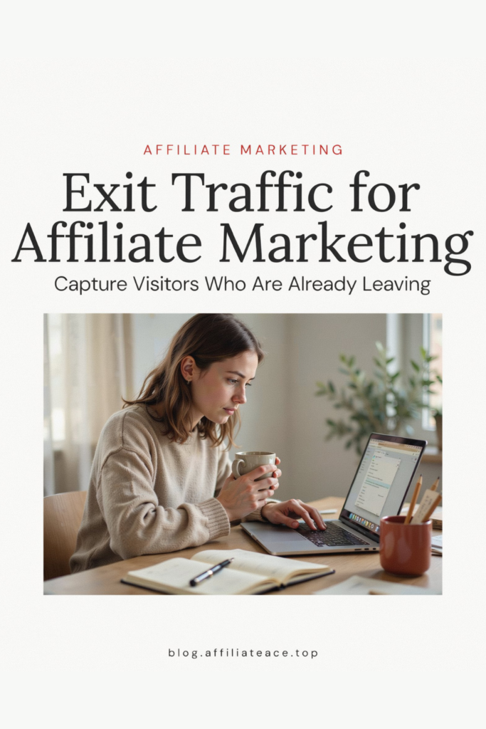 Exit traffic strategies for affiliate marketing - laptop screen